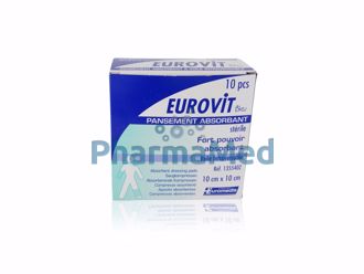 Image de Compresses absorbantes plastifiées stériles - EUROVIT - 10pc