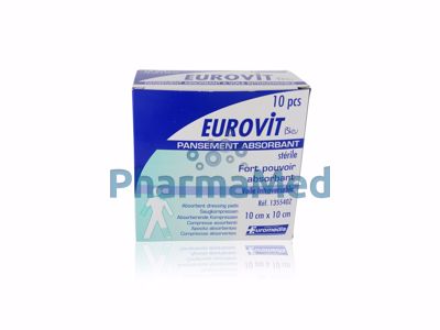 Image sur Compresses absorbantes plastifiées stériles - EUROVIT - 10pc