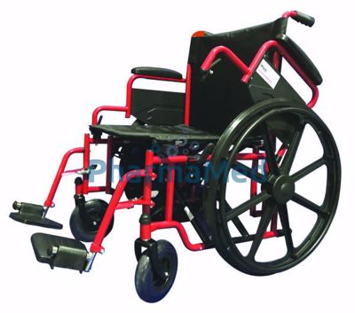 Image sur Fauteuil roulant robuste MOBIAK pliable 57cm d'assise max 182 kg