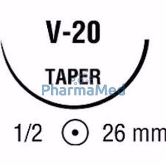 Image de TI-CRON 2/0 120CM bleu V-20 26mm 1/2 cercle Endoscopy 888631