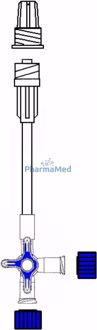 Image de Prolongateur 75cm + robinet 3 voies ....(1pc) -