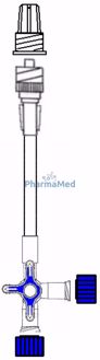 Image de Prolongateur 100cm + robinet 3 voies - 1pc