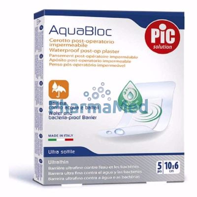 Image sur AQUABLOC Pansements transparents post-op ST antibactériens 10x6cm - 5pc