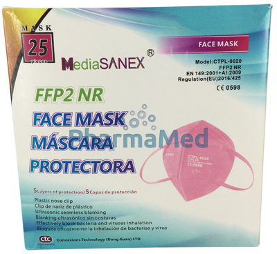 Image sur Masques FFP2 ROSE / PINK - EN 149:2001+A1:2009 - 25pcs