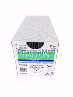 Image de DACLON 5/0 75cm 19mm Black - 12 fils