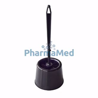 Image de Brosse wc + support - modèle rond - Noir - 1pc