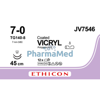 Image de COATED VICRYL 7/0 TG-9 spatula 45cm -12 fils