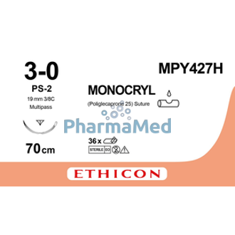 Image de MONOCRYL 3/0 MPY427H PS-2 70cm 19mm /36fils