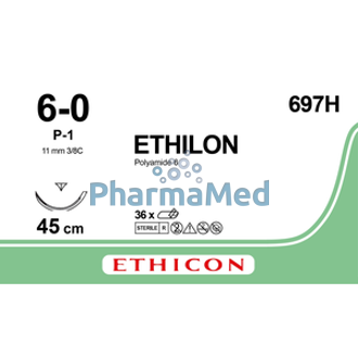 Image de ETHILON  6/0 P-1 prime  3/8 BLK 45cm 697H /36