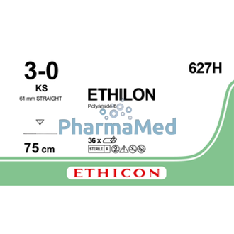 Image de ETHILON 3/0 BLACK 627H 75cm KS - 36 fils