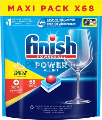 Image sur FINISH Powerball pods lave-vaisselle citron all in 1 - 68 pods