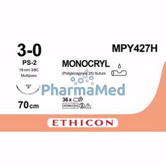 Image de MONOCRYL 3/0 MPY427H PS-2 70cm 19mm /36fils