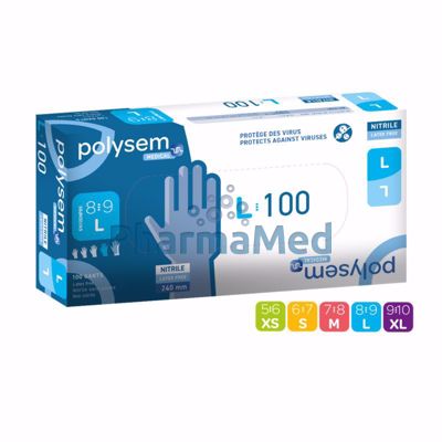 Image sur Gants nitrile non poudrés POLYSEM Large/100pc