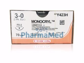 Image de MONOCRYL 3/0 Y423H FS-2  3/8 19mm 70cm - 36 fils