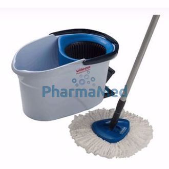 Image de Seau + Mop franges microfibres + support - 1pièce