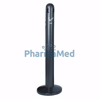 Image sur Cendrie tubulairer sur pied gris anthracite epoxy galvanisé
