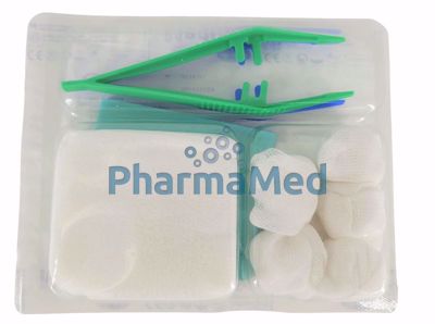 Image sur Set à pansement MEDISET COMPACT - 24 - 5 tampons /  5 compresses / 2 pinces / 1 champ