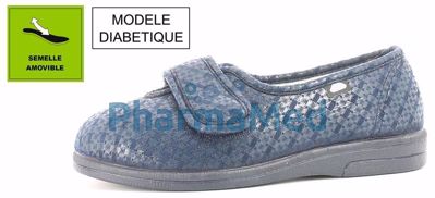 Image sur Pantoufles Sand Arlequin diabétique bleu - Taille 38