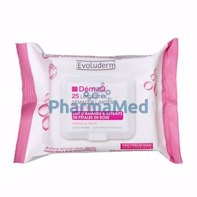 Image sur EVOLUDERM Lingettes nett. visage eau micel. - 25pc