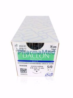 Image de DACLON 5/0 75cm 19mm Black - 12 fils