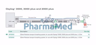Image sur Circuit de transport 22mm annelé pour oxylog 2000 plus - 10pc