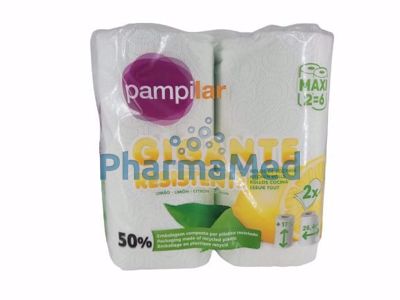Image sur PAMPILAR Essuie tout maxi 2 plis parfum citron - 2rlx