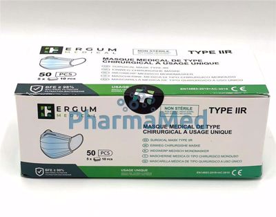 Image sur Masques 3 plis type 2R ERGUM MEDICAL - 5x10pc