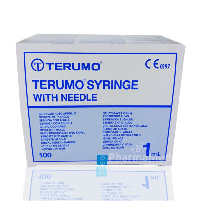 Seringues montées TERUMO - 1ml + 26G½ - 100pc