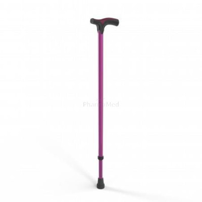 Canne 4POP en alu - poignée bi-matière - Réglable - Fuschia
