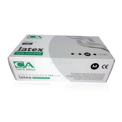 Gants latex CA NS non poudrés Medium - 100pc