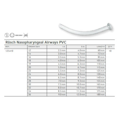 Sonde nasopharyngée RUSCH en PVC 8,0mm - 10pc