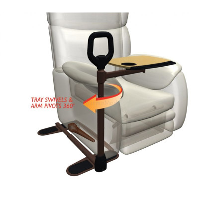 Table de fauteuil avec poignée de transfert