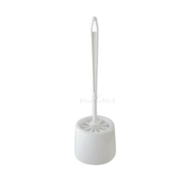 Brosse wc + support - modèle rond - Blanc - 1pc