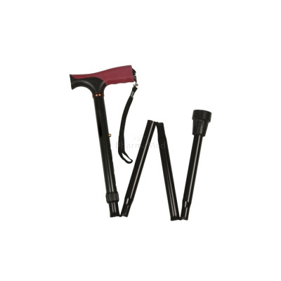 Canne pliante noire poignée grip