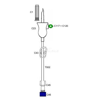 Prolongateur + spike et clamp 10cm ...(100pc)