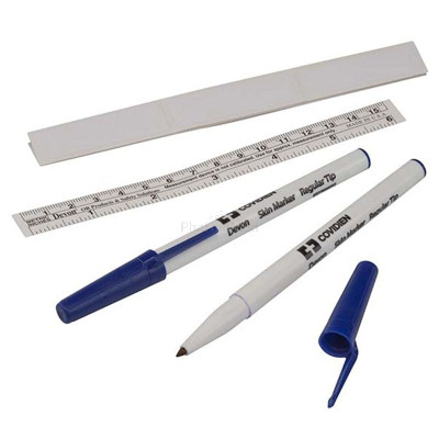 DEVON marqueur chirurgical 151-R  fin+ règle avec capuchon