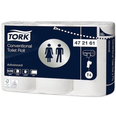 Tork Papier toilette traditionnel Advanced 200cp - 2 plis - 48 rlx