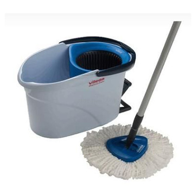 Seau + Mop franges microfibres + support - 1pièce