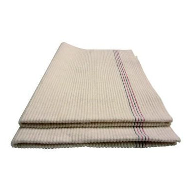 Torchon coton viscose couturé blanc 60x90cm - 1pc