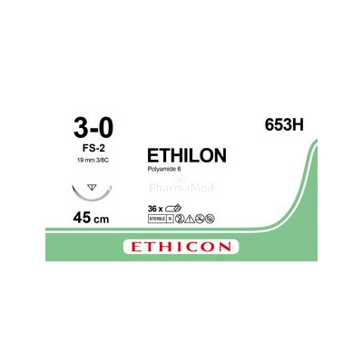 ETHILON 3/0 653H USP Noir FS-2 19mm 45cm - 36fils