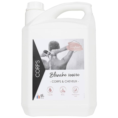 Gel douche Blanche Ivoire corps et cheveux parfum jasmin/coco - 5L