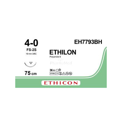 ETHILON 4/0 EH7793BH USP FS-2 75cm Noir - 36fils