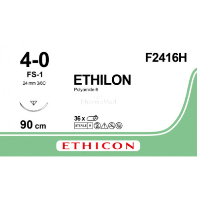 ETHILON 4/0 F2416H FS-1 90cm Noir - 36fils