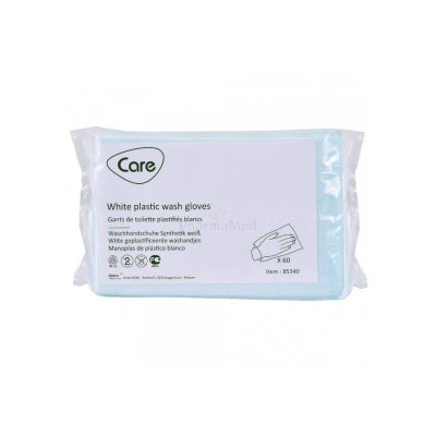 Gants de toilette à jeter plastif. CARE (60p)