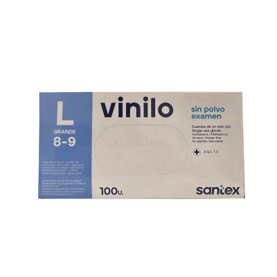 Gants Vinyl SANTEX non poudrés L - 100pc