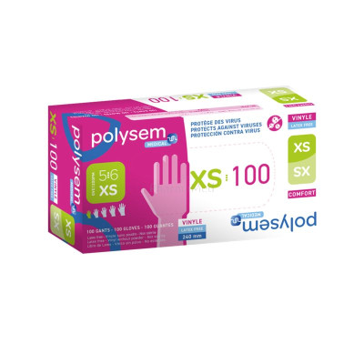 Gants vinyl POLYSEM non poudrés X-SMALL -100pc