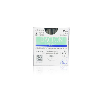 DACLON 2/0 metrisch 3 3/8 24mm 75cm - 12draden