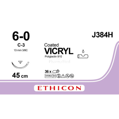 VICRYL 6/0 Coated J384H C-3 45cm - 36draden