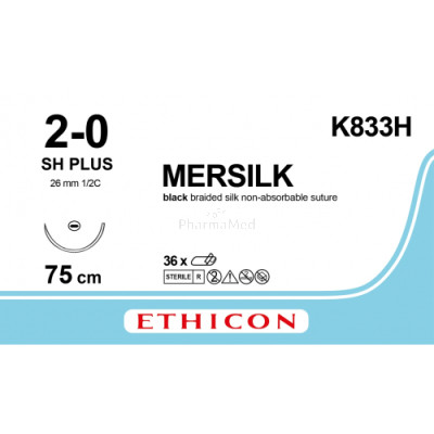 MERSILK 2/0 K833H SH Plus 75cm - 36draden
