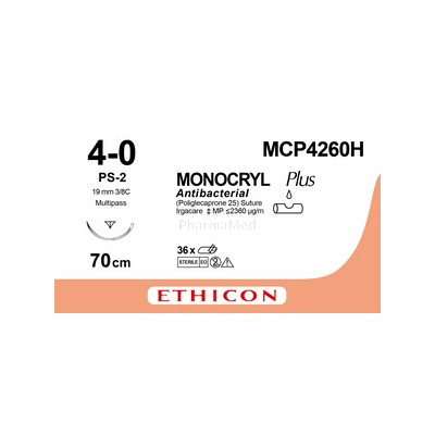 MONOCRYL 4/0 Plus MCP4260H PS-2 70 cm 36fils